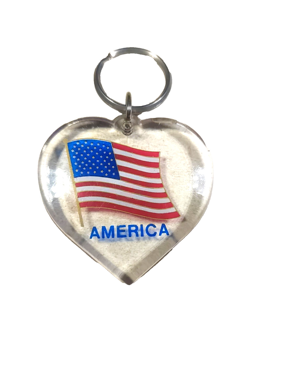 American Heart Acrylic Keychain Flag Patriotic
